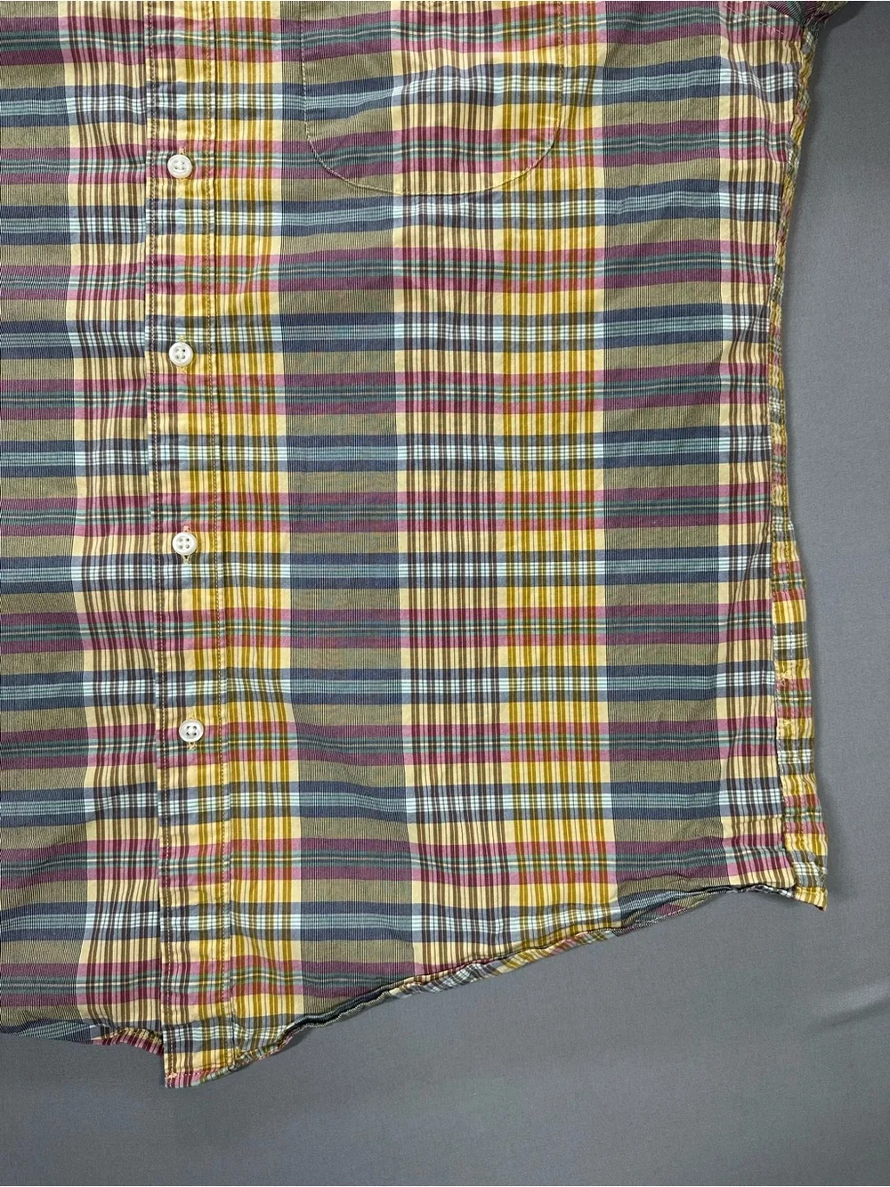 J Crew Secret Wash Classic Button Down Shirt, Plaid - Mens Large